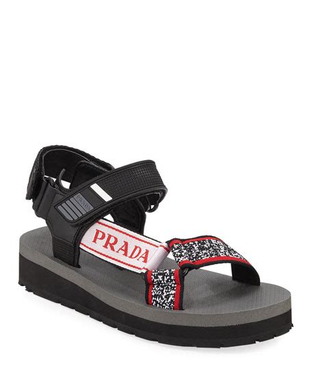 prada trek printed grip strap sandals